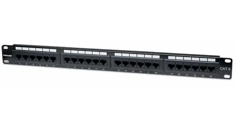 Intellinet Patchpanel CAT6 UTP černý / Patch panel / 24 portů / 1U / RJ-45