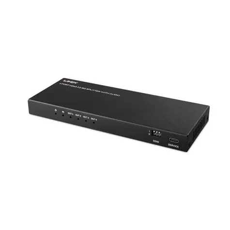 Lindy 38535 HDMI Splitter 1:4 / Rozbočovač HDMI / 8K 60Hz / HDMI 2.1 / HDCP 2.3 / audio výstup