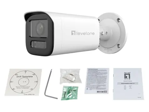 LevelOne FCS-5222 bílá / IP kamera / Dome / 2 MP / 4,3x zoom / H.265 / IR 60m / PoE / IP67