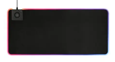 Deltaco GAM-092 černá / Podložka pod myš / RGB / bezdrátová nabíječka / USB / 900x400 mm