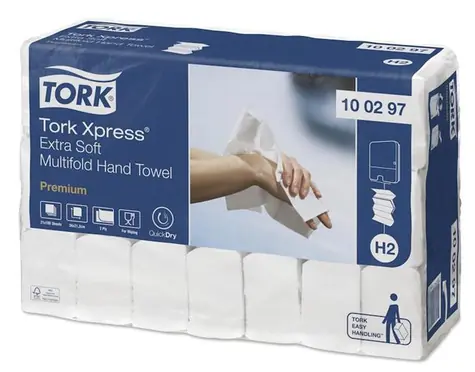 Tork Xpress H2 Premium Extra Soft Multifold / Papírové ručníky / skládané / 2vrstvé / bílé / 21x100 ks