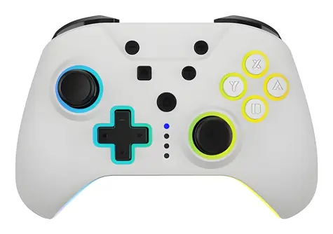 Hyperkin NuRival bílá / Ovladač / Nintendo Switch, Switch OLED / Bezdrátový / Gyroskop / RGB podsvícení