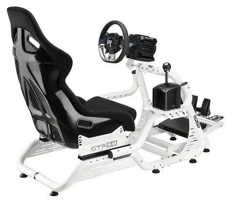 OPLITE GTR S8 Infinity Force bílá / Závodní kokpit / kov / nosnost 150 kg / výška uživatele 150–210 cm