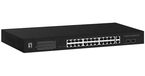 LevelOne GEP-2841 / Switch / 24x GE PoE+ / 2x SFP / 375 W PoE / Managed L2 / 19