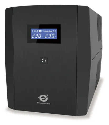 Conceptronic UPS 2200VA/1320W 4x UK černá / UPS / Line-Interaktivní / AVR / LCD displej / USB / RJ45 in/out
