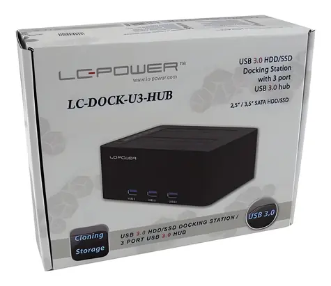 LC Power Dokovací stanice 2x HDD/SSD černá / Dokovací stanice / USB 3.0 / 2,5