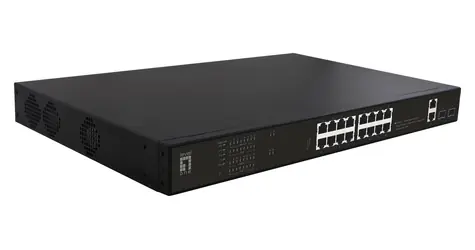 LevelOne GEP-2021 / Switch / 16x GE PoE+ / 2x GE / 2x SFP / 270W PoE / Unmanaged / 19