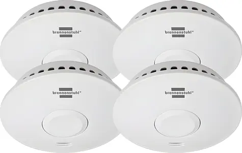 Brennenstuhl RM L 3101 SET 4ks / Detektor kouře / bezdrátové propojení / 85 dB siréna / baterie 3V CR17450