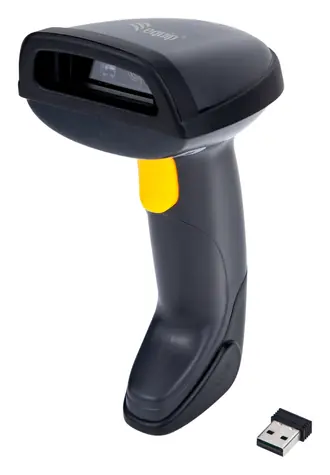 Equip 2D snímač čárových kódů černá / Snímač čárových kódů / BT + 2,4GHz / 1D/2D / IP54 / stojánek