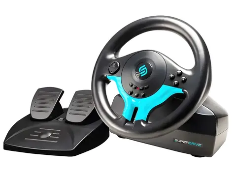 SUPERDRIVE SV250 SP Edition modrá / Sada volantu a pedálů / Nintendo Switch 1 a 2