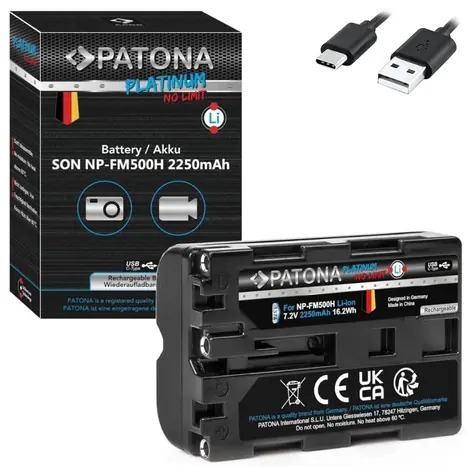 PATONA NP-FM500H Platinum / Baterie pro foto Sony / 2250 mAh / Li-Ion / USB-C nabíjení