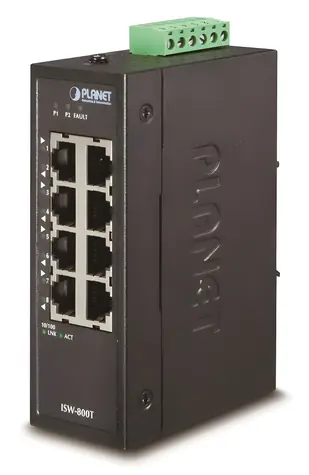 Planet ISW-800T / Switch průmyslový / 8x 10/100Base-TX / DIN / IP30 / -40 až 75 °C