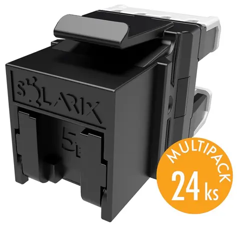 Solarix rychlozařezávací keystone CAT5E UTP multipack 24ks / Konektor RJ45 / nestíněný / pro kleště SXKJ-NA-BU