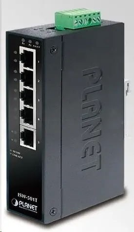Planet ISW-501T / Switch průmyslový / 5x 10/100Base-TX / DIN / IP30 / -40 až 75 °C