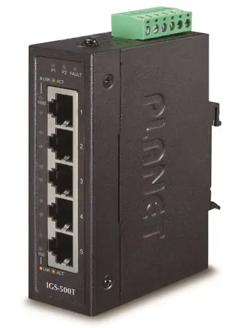 Planet IGS-500T / Switch průmyslový / 5x 1000Base-T / DIN / IP30 / -40 až +75 °C