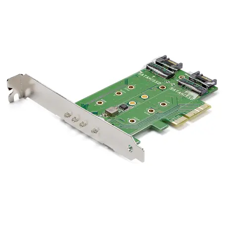StarTech PCIe karta pro M.2 SSD a SATA disky / Řadič / PCIe 3.0 / M.2 + SATA / MTBF 50000 h