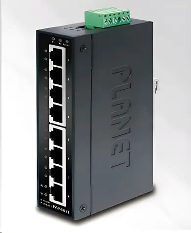 Planet IGS-801T / Switch průmyslový / 8x 1Gb RJ-45 / Unmanaged / DIN / IP30 / -40 až 75 °C