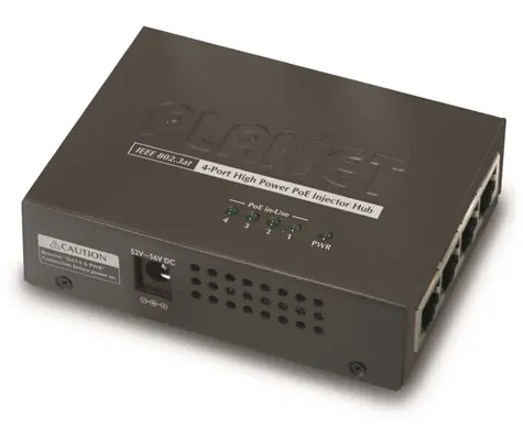 Planet HPOE-460 / PoE injektor / 4x 1Gb / 802.3at / 30/120W