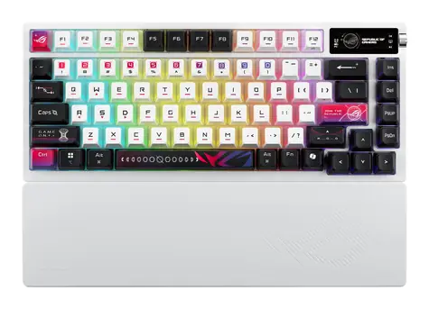 ASUS ROG Azoth X bílá, CH layout / Klávesnice / 75% / Hot-swap / OLED displej / Tri-Mode