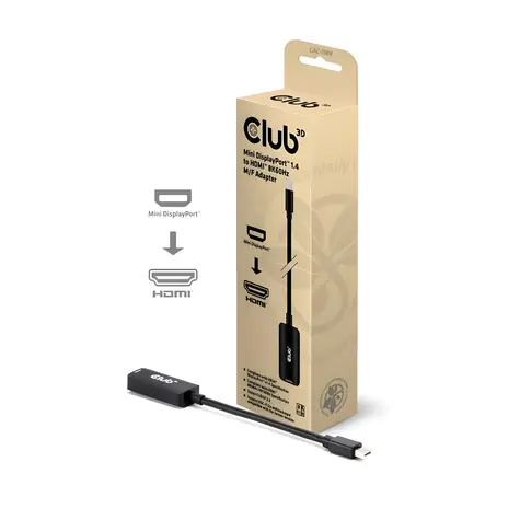 Club3D Adaptér Mini DisplayPort 1.4 na HDMI 2.0 / 8K60Hz nebo 4K120Hz / HDR10 / aktivní / 9cm
