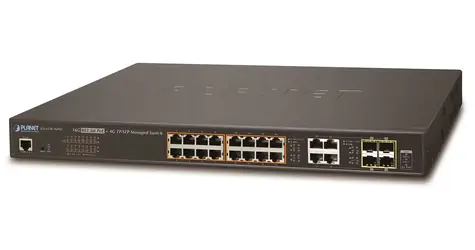 Planet GS-4210-16P4C / Switch / L2 / 20x 1Gb / 4x 1Gb SFP / 16x PoE 802.3at / 220W