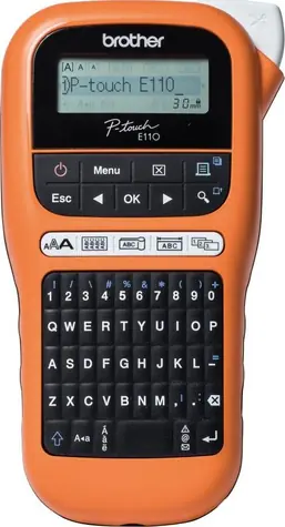 Brother PT-E110 / Tiskárna samolepicích štítků / LCD displej / 180 x 180 DPI / 6x AAA