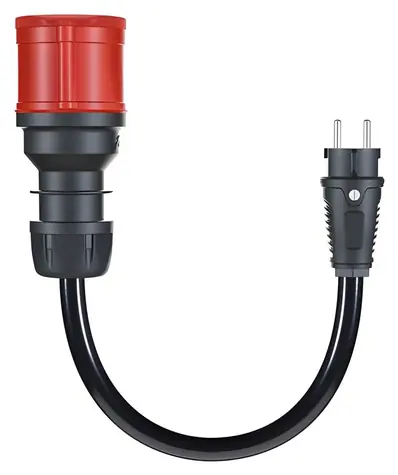 go-e adaptérový kabel CH-04-02 černý / Adaptérový kabel / CEE32 3f 32A na CEE7/7 zásuvku / pro Gemini flex 22kW / 30 cm
