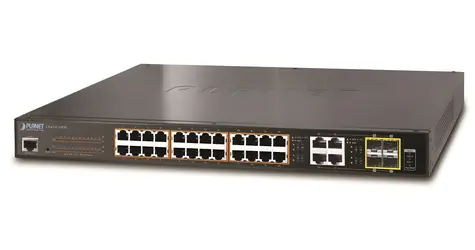 Planet GS-4210-24P4C / Switch / L2 Managed / 24x GbE PoE+ 802.3at / 4x GbE SFP / 220W
