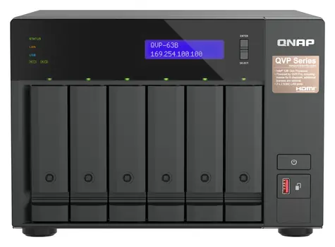 QNAP QVP-63B černá / NVR / 8 kanálů / 6x 3,5