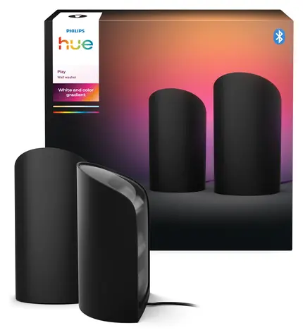 Philips Hue Play Wall washer černá 2ks / LED stolní svítidlo / RGB / 2000-6500 K / 2x1035 lm / Bluetooth/Zigbee