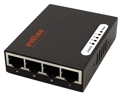 Roline mini switch 4 porty 10/100/1000 Mbps / Switch / Mini / 4 porty / 10/100/1000 Mbps