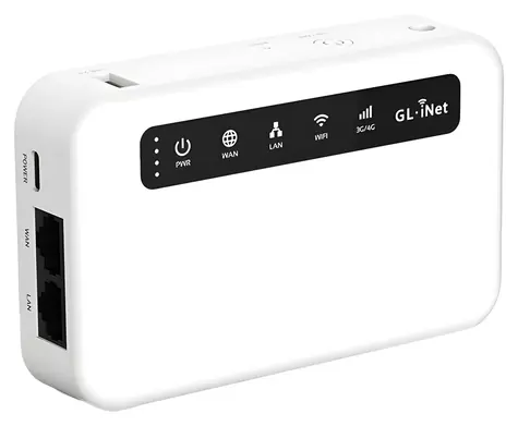GL.iNet Puli (GL-XE300-BAT) / 4G LTE router / Wi-Fi 4 / baterie 5000 mAh / VPN / MicroSD 512GB