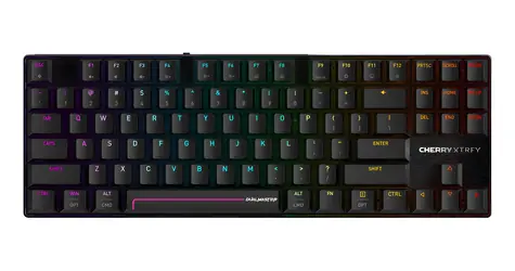 Cherry XTRFY MX 8.2 Pro TMR černá / Herní klávesnice / TKL / magnetické spínače / US Int. layout / bezdrátová