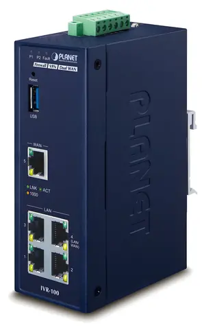 Planet IVR-100 / Router / Firewall / VPN / VLAN / QoS / 2x WAN SD-WAN / 3x LAN