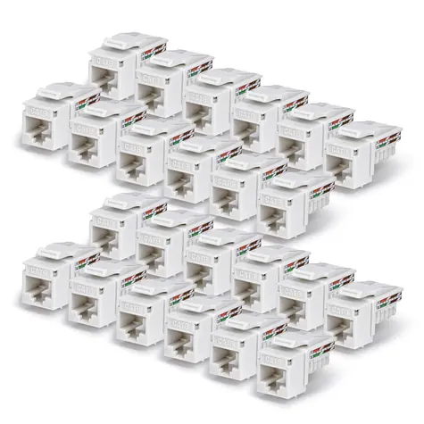 StarTech Keystone Jack CAT6 bílá / Keystone Jack / RJ-45 / PoE / 24 ks
