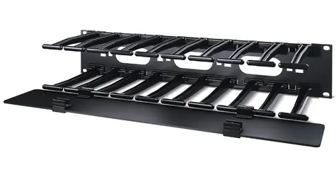 APC Panel pro správu kabelů 2U / Panel pro správu kabelů / Černá / Prsty nahoře i dole / 483 mm