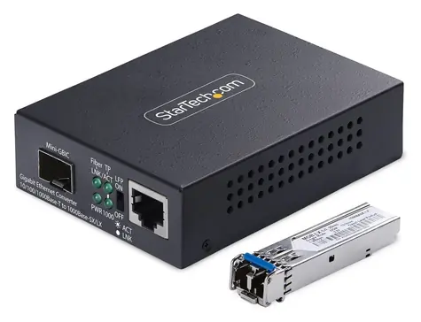 StarTech SM LC / Media konvertor / 2000 Mbit/s / RJ-45 / černá
