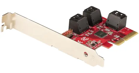 StarTech PCIe SATA III řadič 6-port červený / Řadič / 6x SATA III 6Gb/s / ASMedia ASM1166