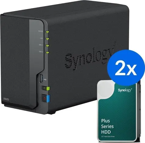 Synology DS223 + 2x HAT3300 6TB / NAS server / 2-slotové / 12TB