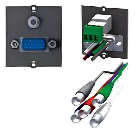 Bachmann 917.073 černá / Instalační modul / 1x VGA / 1x stereo jack / CONFERENCE, CONI, DESK 1, DESK 2