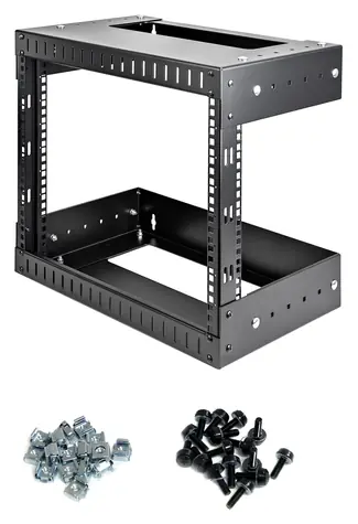 StarTech Nástěnný regál 8U černý / Nástěnný regál / nosnost 61,2 kg / hloubka 305 mm / ocel