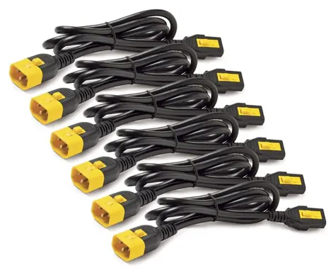 APC Power Cord Kit C13/C14 modrá / Napájecí kabel / uzamykatelný / 1,8 m / 10 A / 6 ks