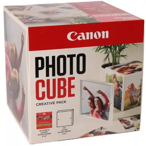Canon PP-201 Photo Cube Creative Pack bílá/růžová / Fotopapír / lesklý / 13x13 cm / 40 ks