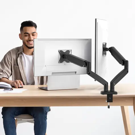 j5create Ergonomic Dual Monitor Mount černá / Držák monitorů / nosnost 16 kg / 17-32