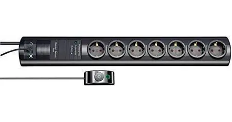 Brennenstuhl Primera-Tec Comfort Switch Plus černá / Prodlužovací kabel / 7x zásuvka / nožní spínač / 2 m