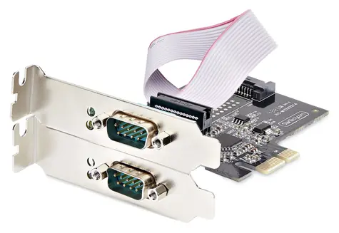 StarTech PCIe karta 2x sériový RS-232 / Řadič / PCIe / 2 porty / černá