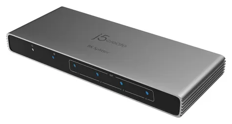 J5Create JDSH814 šedá / HDMI splitter / 1 vstup - 4 výstupy / 8K / 240Hz / HDR10+