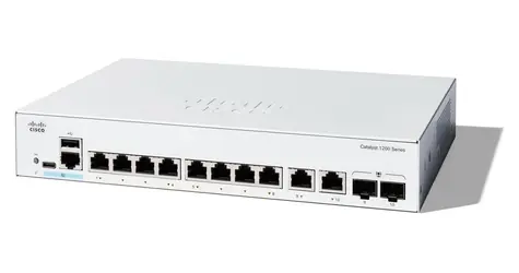 Cisco Catalyst 1200-8T-E-2G / Switch / 8x GbE RJ-45 10/100/1000 / 2x SFP/RJ-45 combo / L3 inteligentní