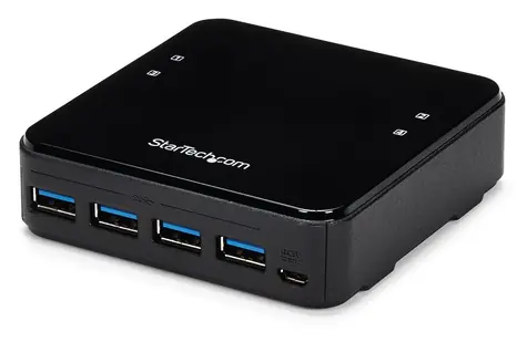 StarTech 4X4 USB 3.0 Sharing Switch černá / Sdílecí přepínač USB / 4x USB-A / 5 Gbit/s / plast