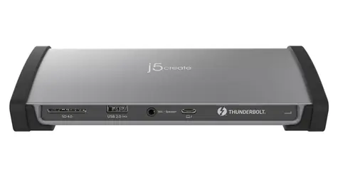j5create 8K Thunderbolt 4 dokovací stanice šedá / Dokovací stanice / 3x Thunderbolt 4 / 3x USB-A 3.2 Gen2 / RJ-45
